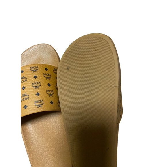 MCM Men’s Monogram Print Rubber Slides Size 45 EUR Pre Owned - Picture 4 of 4